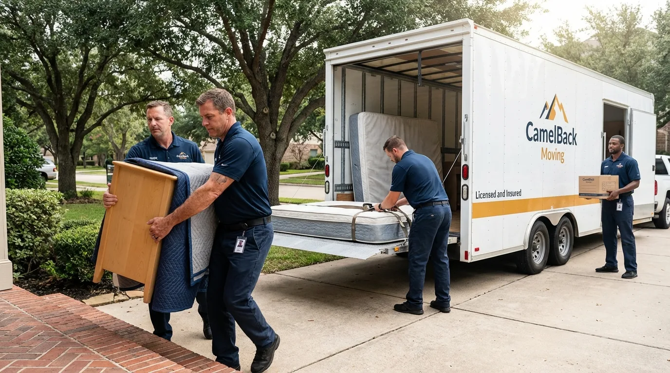 Crew loading residential truck for cross-state move from Ironton, OH